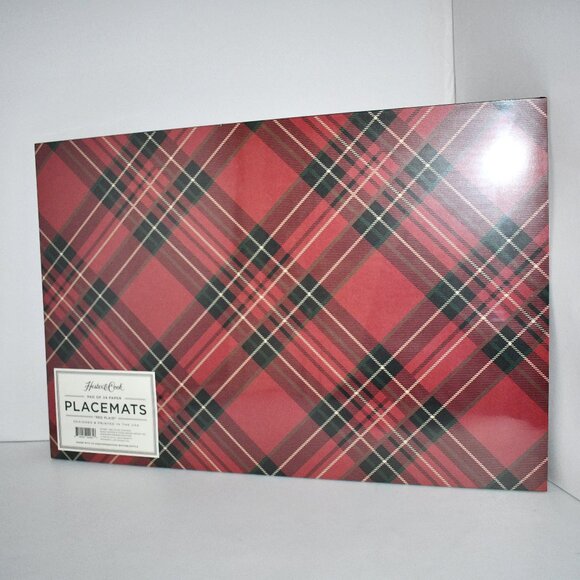 Hester & Cook MISPRINT 24 Red Plaid Placemat 18.5" x 12.5" NWT - Picture 2 of 2